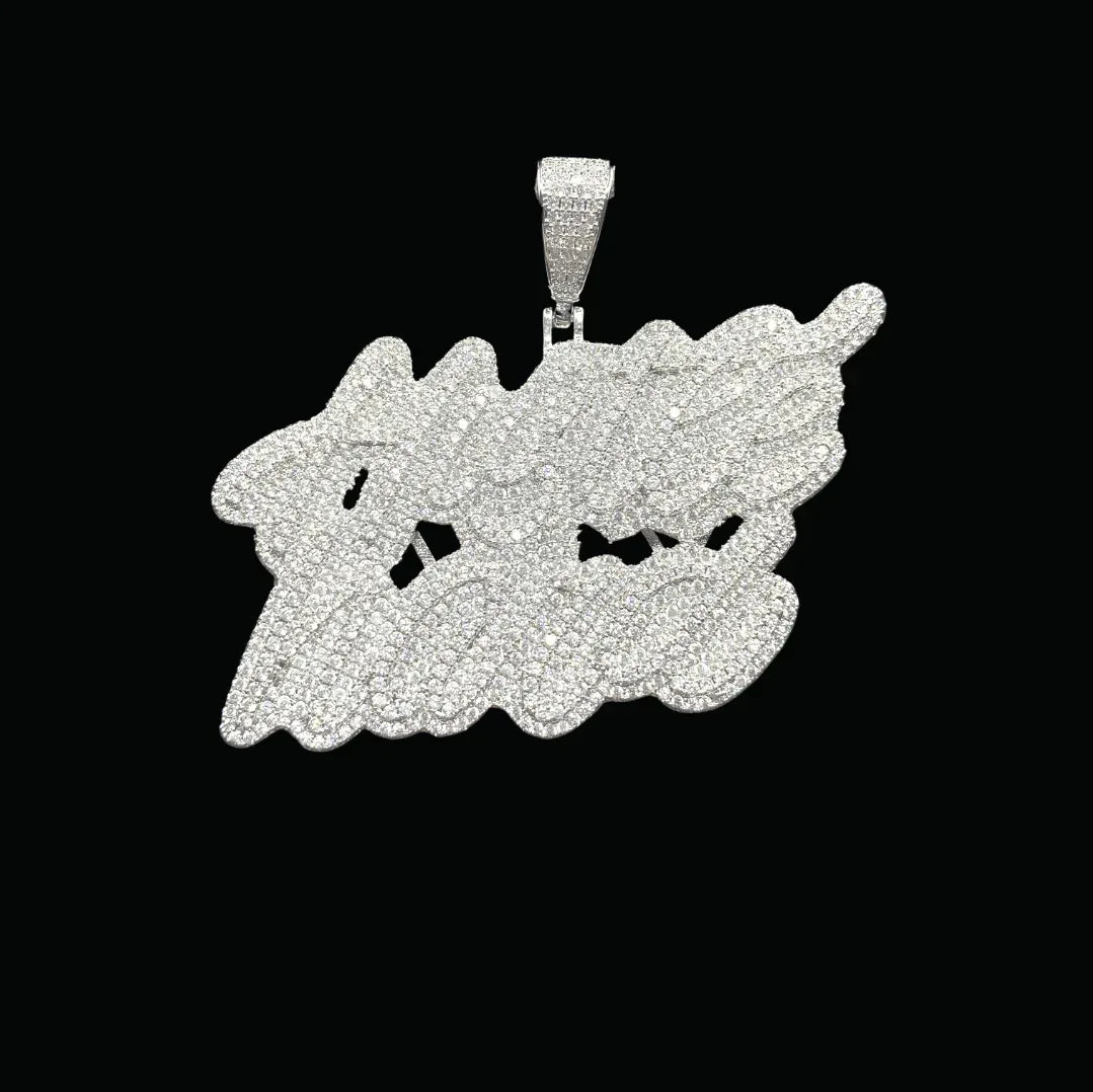 Hustle Hard Iced Out Letter Pendant Necklace – Custom Hip Hop Jewelry for Men - CaratixJewelry